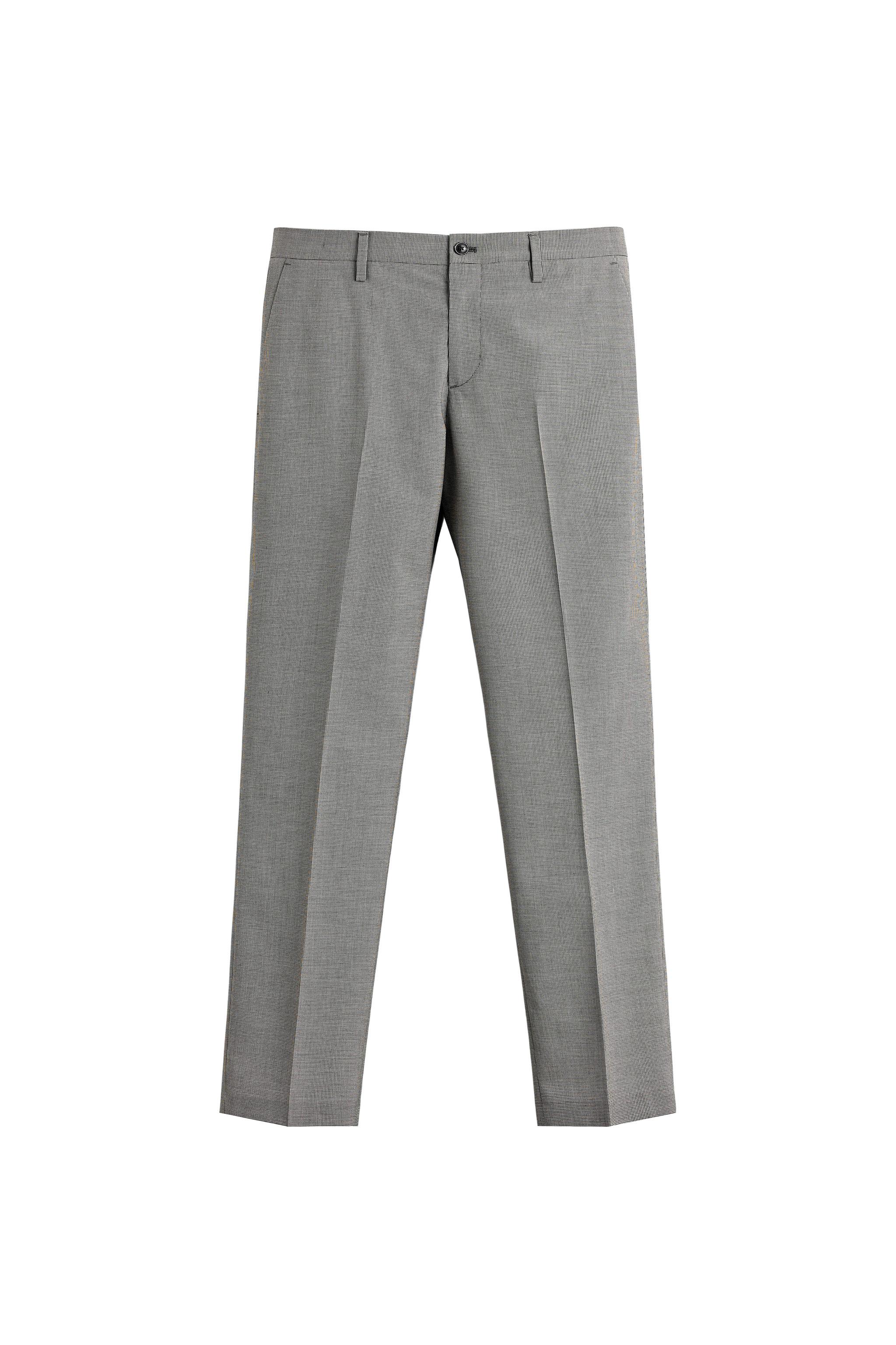 REGULAR FIT HOUNDSTOOTH SUIT PANTS